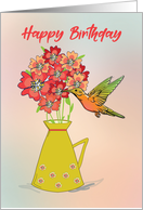 Hummingbird on Flower Wonder filled Birthday card