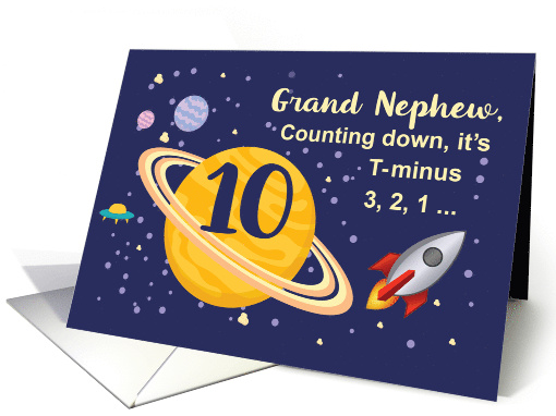 Grand Nephew 10th Birthday Planets in Outer Space with... (1529746)
