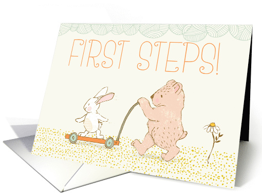 First Steps Walking Bear and Rabbit card (1529994)