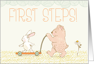 First Steps Walking Bear and Rabbit card