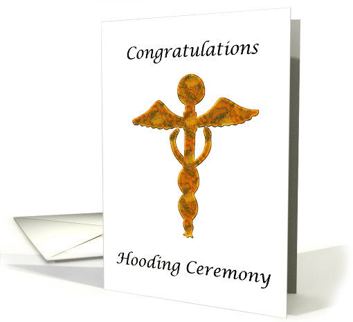 Hooding Ceremony Gold Medical Symbol Congratulations card (1530008)