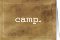 Summer Camp Definition of Good Time Simple Brown card