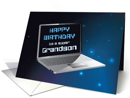 Grandson Birthday with Computer in Space card (1530288)