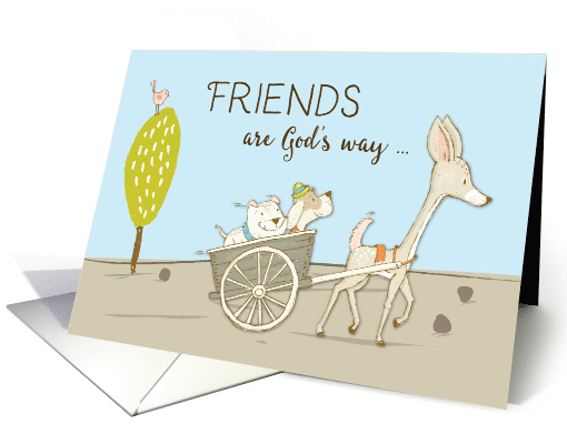 Friends Smooth the Road of Life Encouragement Religious card (1530376)