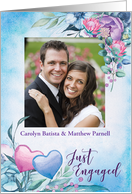 Engagement Announcement Purple and Blue Flowers card