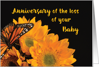 Anniversary of Loss of Baby Butterfly on Sunflowers card