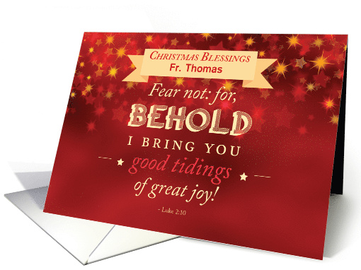 Custom Name Christmas Blessings Red Gold Stars card (1532146)