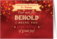 Custom Name Christmas Blessings Red Gold Stars card