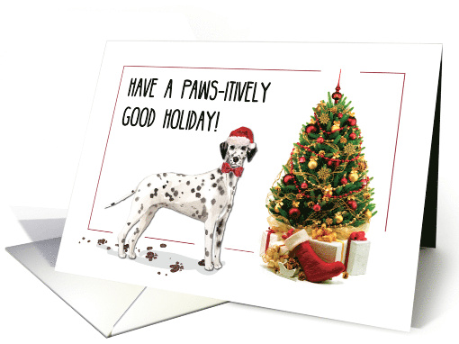 Funny Christmas Dalmation Dog and Tree card (1533818)