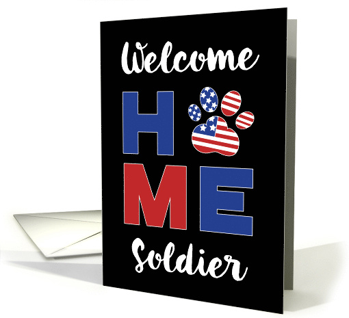 Military Welcome Home Soldier Dog Paw Print card (1533886)
