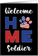 Military Welcome Home Soldier Dog Paw Print card