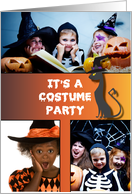 Invitation Halloween Costume Party 3 Photo Custom Name Black Cat card