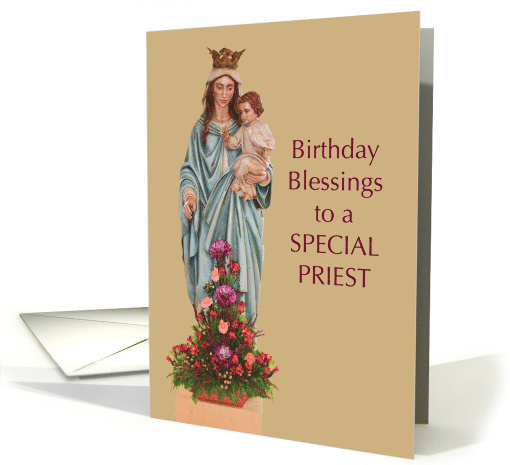 Catholic Priest Birthday Blessings Mary with Jesus card (1534290)