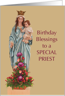 Catholic Priest Birthday Blessings Mary with Jesus card