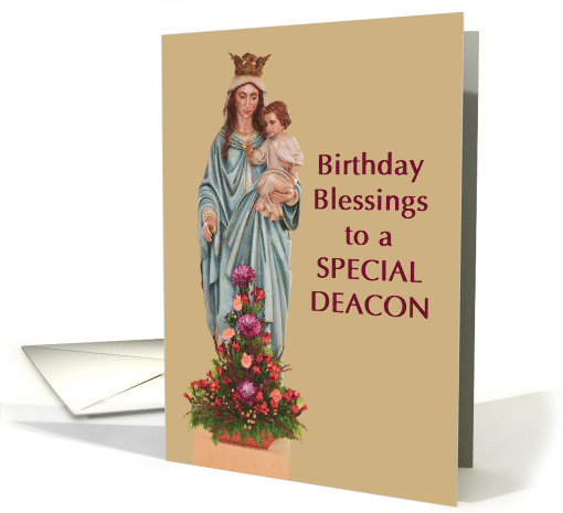 Catholic Deacon Birthday with Mary and Jesus card (1534294)