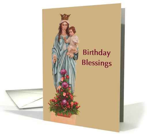Catholic Birthday Blessings with Blessed Mary and Jesus card (1534296)