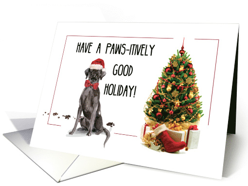 Black Lab Funny Christmas Dog and Tree card (1534334)