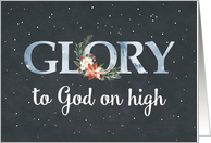 Glory to God on High Christmas Poinsettia on Black card