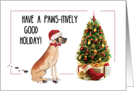 Great Dane Funny Christmas Dog with Tree card