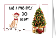 Chihuahua Funny Christmas Dog with Tree card