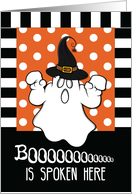 Boo is Spoken Here Halloween Ghost card
