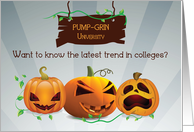 Humorous for College Student Halloween Pumpkins card