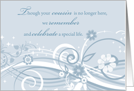 Anniversary of Loss of Cousin Blue Swirls card