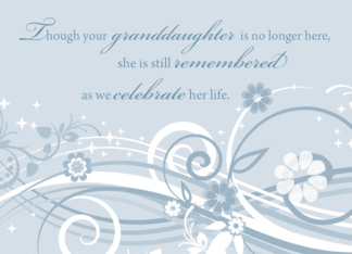 Anniversary of Loss of Granddaughter Blue Swirls