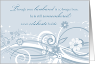 Anniversary of Loss of Husband Blue Swirls card