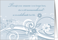 Anniversary of Loss of Mum Blue Swirls card