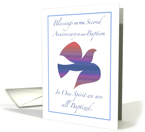 Second Anniversary of Baptism Dove card (1539374)