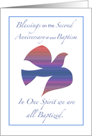 Second Anniversary of Baptism Dove card