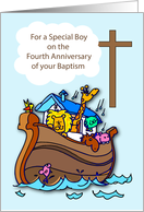 Fourth Anniversary of Baptism Boy Noahs Ark card