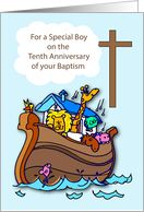 Tenth Anniversary of Baptism Boy Noahs Ark card