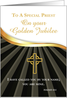Priest Golden Jubilee of Ordination 50 Year Anniversary Black Gold card