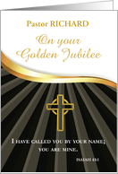 Custom Name Golden Jubilee 50 Year Anniversary Black Gold card