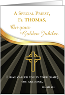 Custom Name Priest Golden Jubilee of Ordination 50 Year Anniversary card
