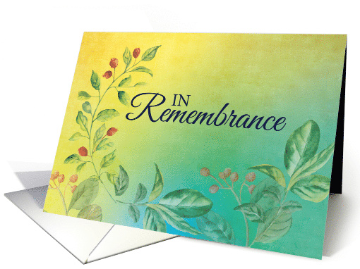 In Remembrance Flowers and Leaves card (1550428)