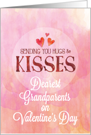 Grandparents Valentine Sending Hugs and Kisses card