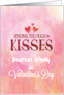 Custom Name Valentine Sending Hugs and Kisses card