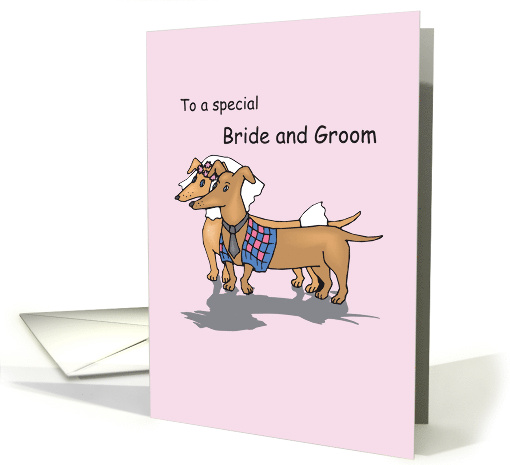 Wedding Wishes Dog Daschund Couple to Bride and Groom... (155312)