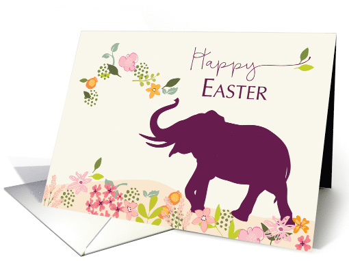 Easter with Hope and Joyful Elephant and Flowers card (1553658)