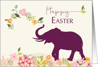 Easter with Hope and Joyful Elephant and Flowers card