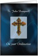 Eastern Orthodox Cross Ordination Congratulations Custom Name card