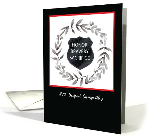 Police Officer Sympathy Black Wreath card (1557364)