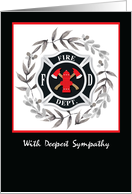 Firefighter Sympathy Black Wreath card