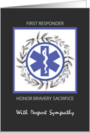 First Responder Sympathy Black Wreath card