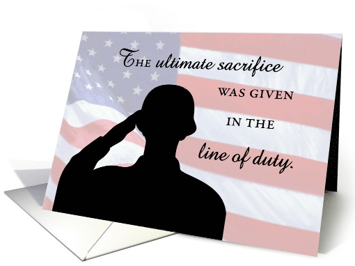 Sympathy US Army Soldiers on American Flag card (1558304)