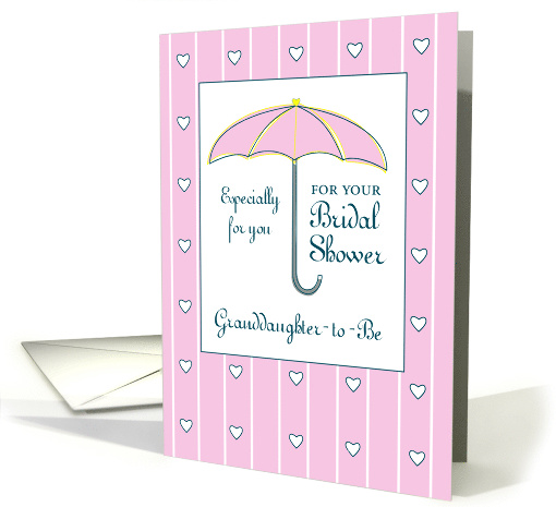 Granddaughter To Be Bridal Shower Pink Umbrella card (1558392)