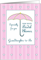 Granddaughter To Be Bridal Shower Pink Umbrella card